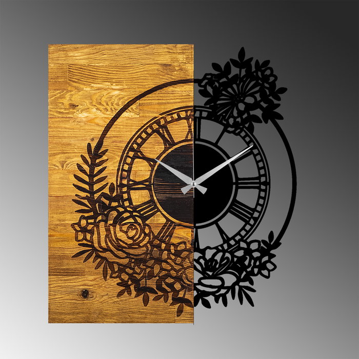 Wallity Wooden Clock 14 Nogal y Negro